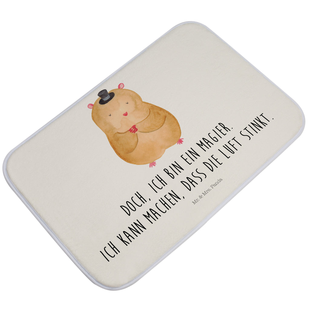 Badvorleger Hamster mit Hut Badematte, Badteppich, Duschvorleger, Badezimmerteppich, Badezimmermatte, Badvorleger, Duschmatte, Duschteppich, Tiermotive, Gute Laune, lustige Sprüche, Tiere, Hamster, Hut, Magier, Zylinder, Zwerghamster, Zauberer, Houdini