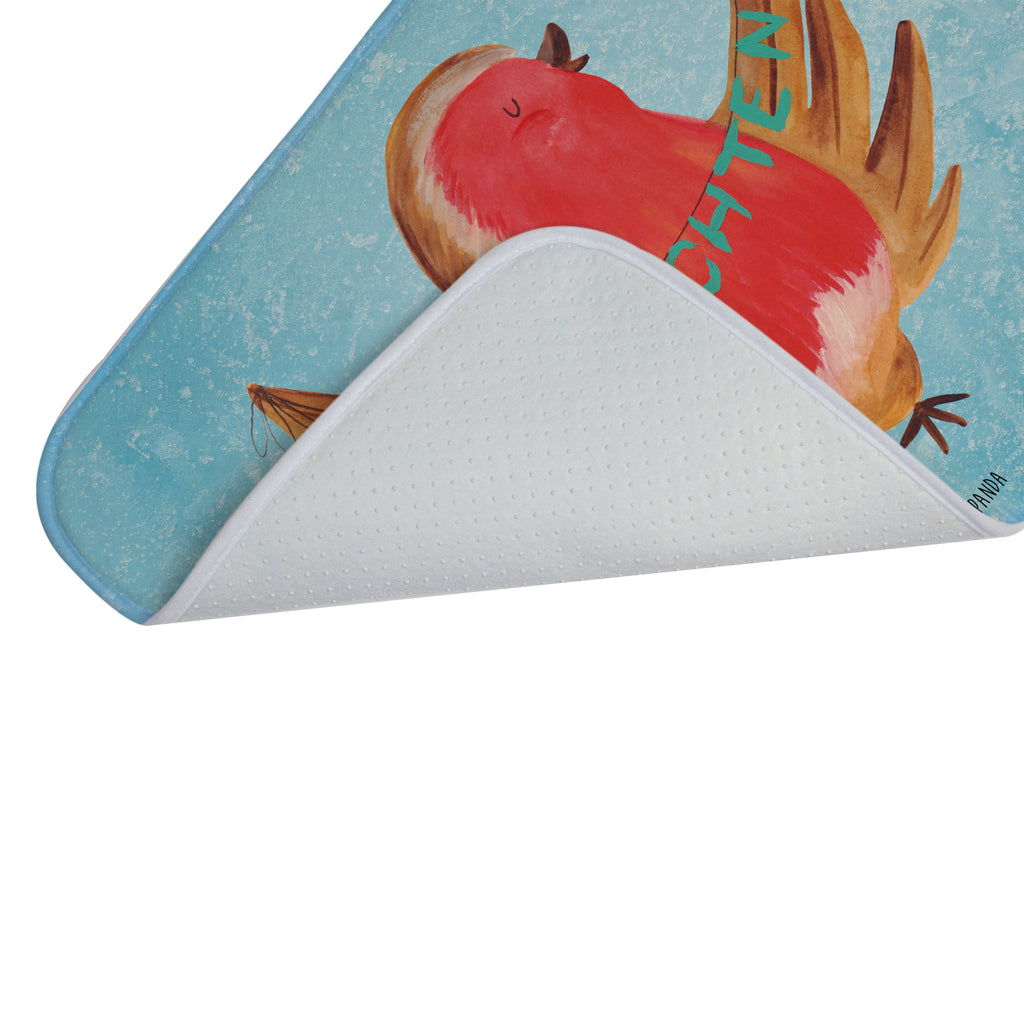 Badvorleger Rotkehlchen Weihnachten Badematte, Badteppich, Duschvorleger, Badezimmerteppich, Badezimmermatte, Badvorleger, Duschmatte, Duschteppich, Winter, Weihnachten, Weihnachtsdeko, Nikolaus, Advent, Heiligabend, Wintermotiv, Frohe Weihnachten, Weihnachtsmotiv, Weihnachtsgruß, Vogel, xmas