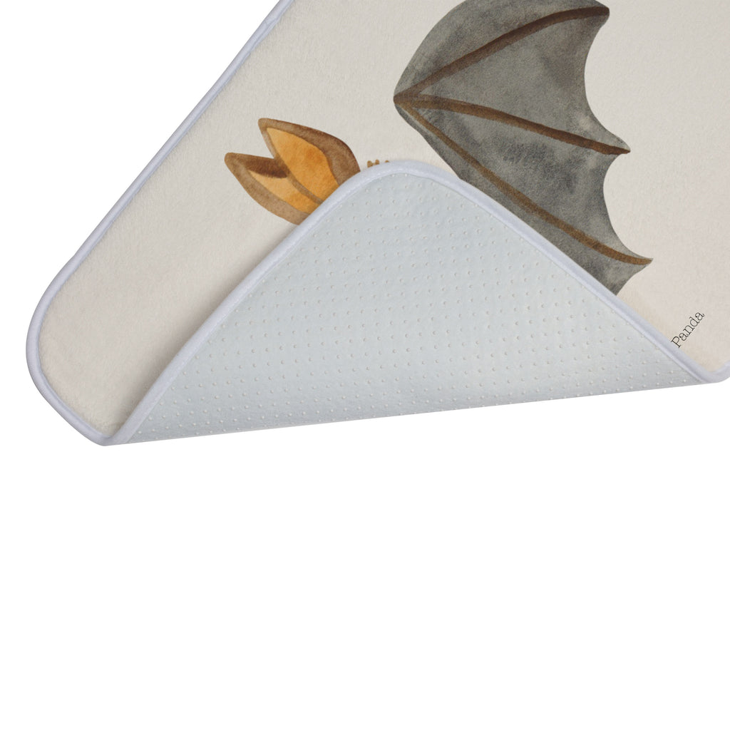 Badvorleger Fledermaus sitzend Badematte, Badteppich, Duschvorleger, Badezimmerteppich, Badezimmermatte, Badvorleger, Duschmatte, Duschteppich, Tiermotive, Gute Laune, lustige Sprüche, Tiere, Fledermaus, Fledermäuse, Motivation, entspannen