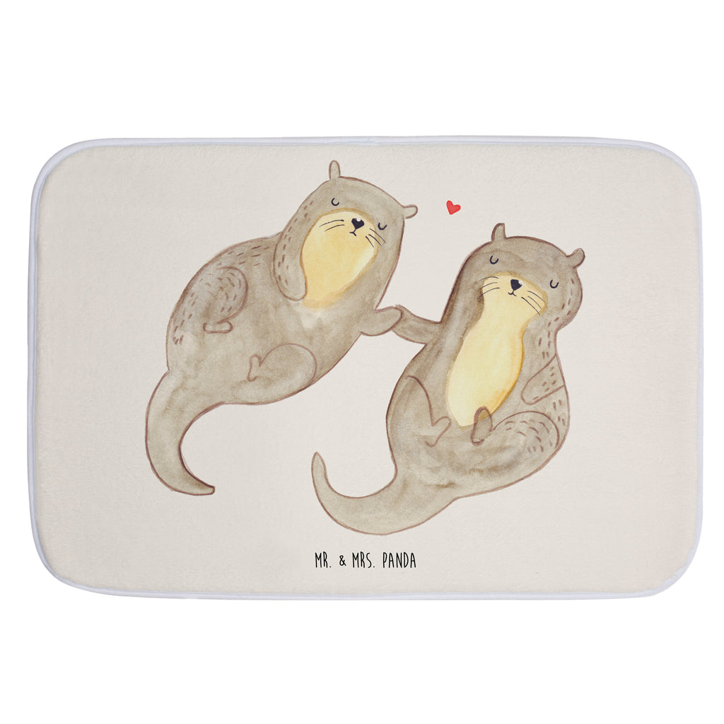 Badvorleger Otter händchenhaltend Badematte, Badteppich, Duschvorleger, Badezimmerteppich, Badezimmermatte, Badvorleger, Duschmatte, Duschteppich, Otter, Fischotter, Seeotter, Otter Seeotter See Otter