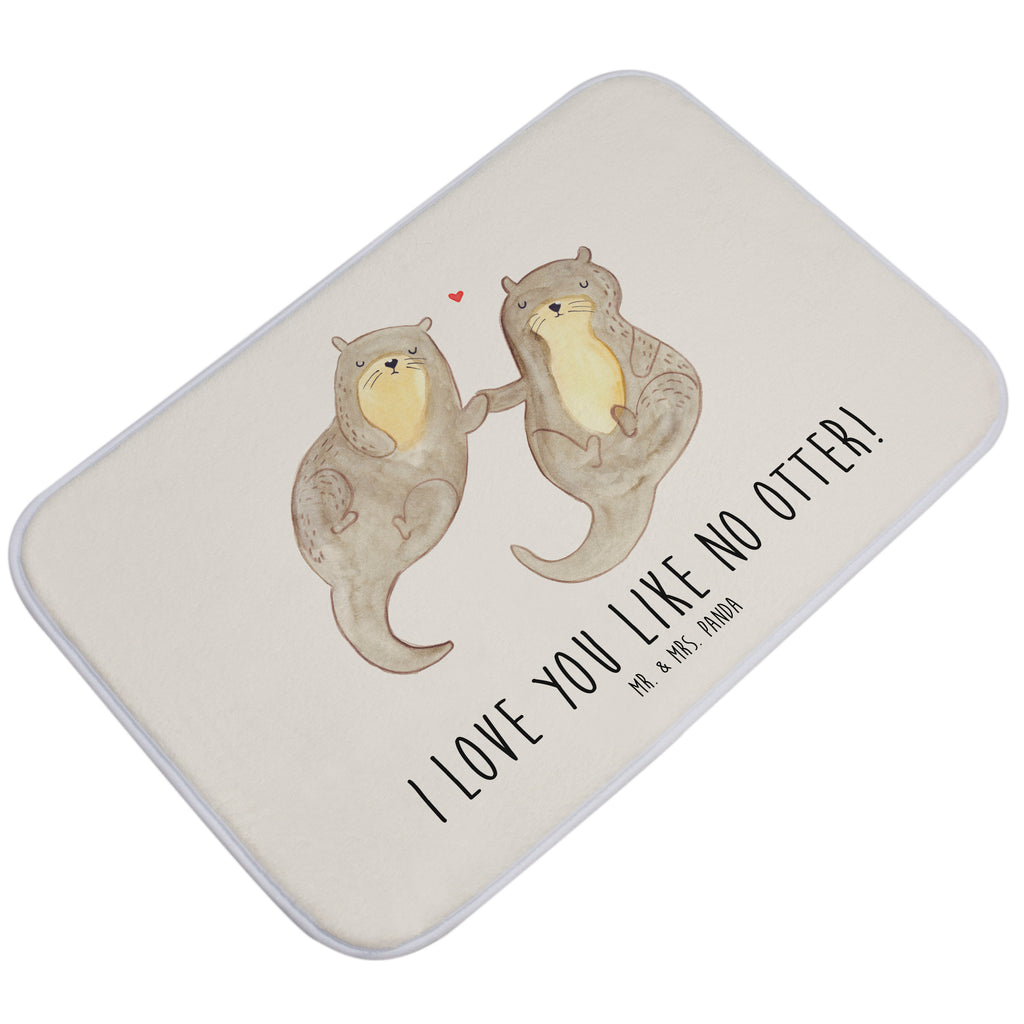 Badvorleger Otter händchenhaltend Badematte, Badteppich, Duschvorleger, Badezimmerteppich, Badezimmermatte, Badvorleger, Duschmatte, Duschteppich, Otter, Fischotter, Seeotter, Otter Seeotter See Otter