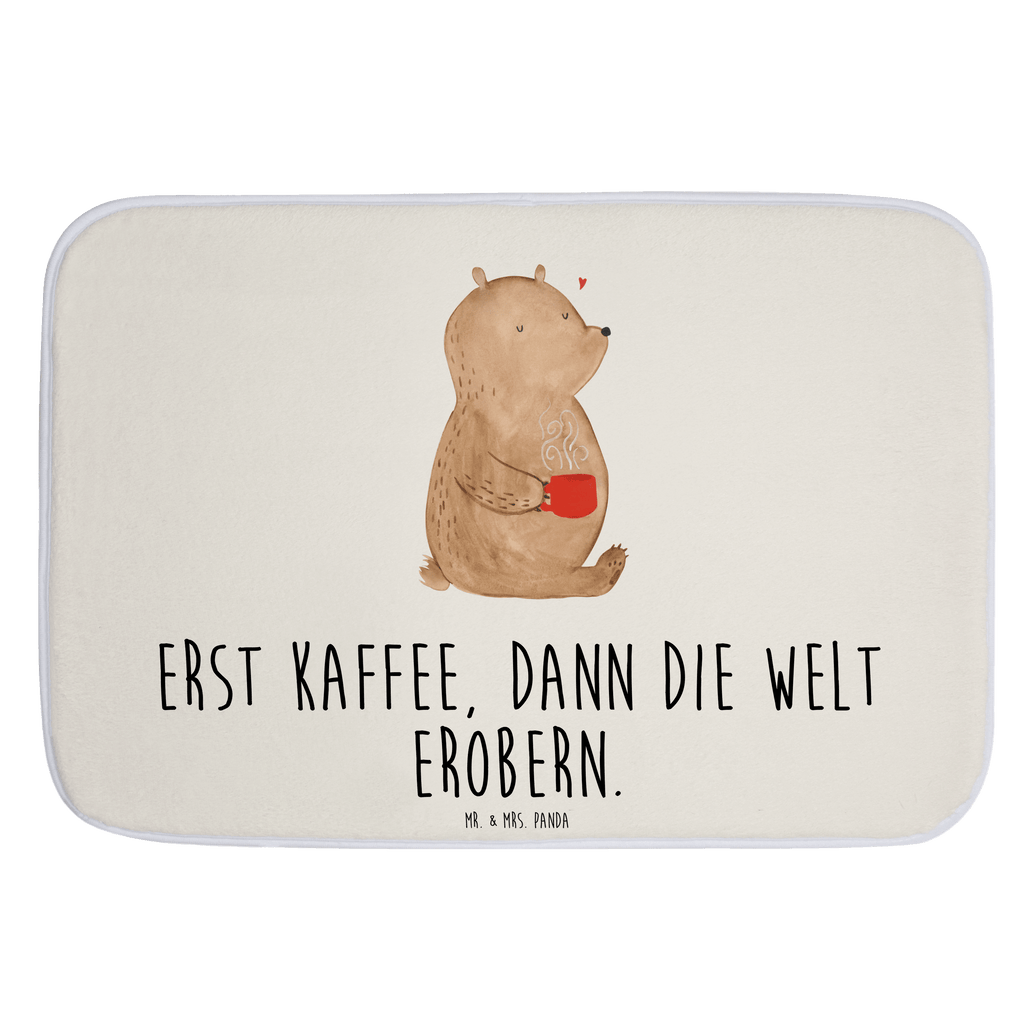 Badvorleger Bär Kaffee Badematte, Badteppich, Duschvorleger, Badezimmerteppich, Badezimmermatte, Badvorleger, Duschmatte, Duschteppich, Bär, Teddy, Teddybär, Kaffee, Coffee, Bären, guten Morgen, Morgenroutine, Welt erobern, Welt retten, Motivation