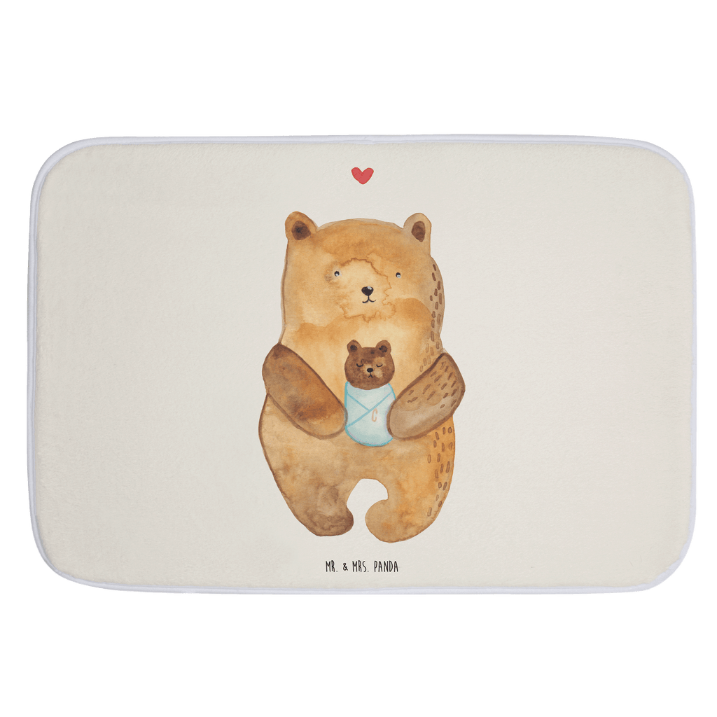 Badvorleger Bär mit Baby Badematte, Badteppich, Duschvorleger, Badezimmerteppich, Badezimmermatte, Badvorleger, Duschmatte, Duschteppich, Bär, Teddy, Teddybär, Eltern, Mutter, Baby, Taufe, Geburt, Nichte, Neffe, Enkel, Enkelin, Täufling, Geburtstag, Glückwunsch