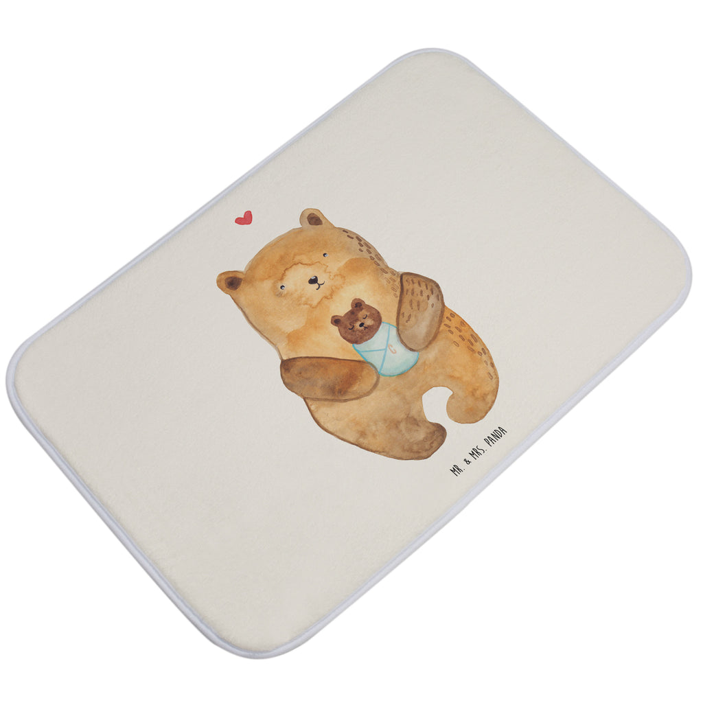 Badvorleger Bär mit Baby Badematte, Badteppich, Duschvorleger, Badezimmerteppich, Badezimmermatte, Badvorleger, Duschmatte, Duschteppich, Bär, Teddy, Teddybär, Eltern, Mutter, Baby, Taufe, Geburt, Nichte, Neffe, Enkel, Enkelin, Täufling, Geburtstag, Glückwunsch