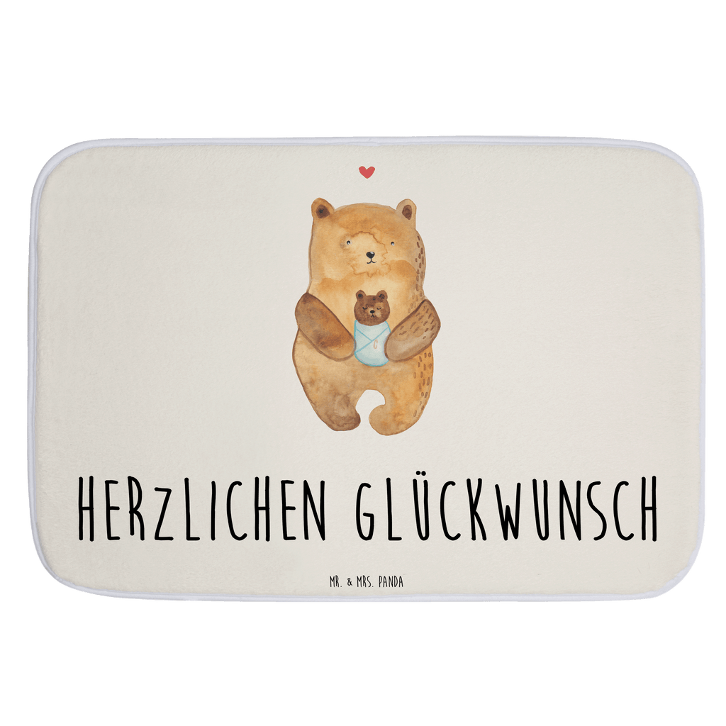 Badvorleger Bär mit Baby Badematte, Badteppich, Duschvorleger, Badezimmerteppich, Badezimmermatte, Badvorleger, Duschmatte, Duschteppich, Bär, Teddy, Teddybär, Eltern, Mutter, Baby, Taufe, Geburt, Nichte, Neffe, Enkel, Enkelin, Täufling, Geburtstag, Glückwunsch