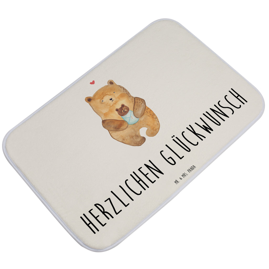 Badvorleger Bär mit Baby Badematte, Badteppich, Duschvorleger, Badezimmerteppich, Badezimmermatte, Badvorleger, Duschmatte, Duschteppich, Bär, Teddy, Teddybär, Eltern, Mutter, Baby, Taufe, Geburt, Nichte, Neffe, Enkel, Enkelin, Täufling, Geburtstag, Glückwunsch