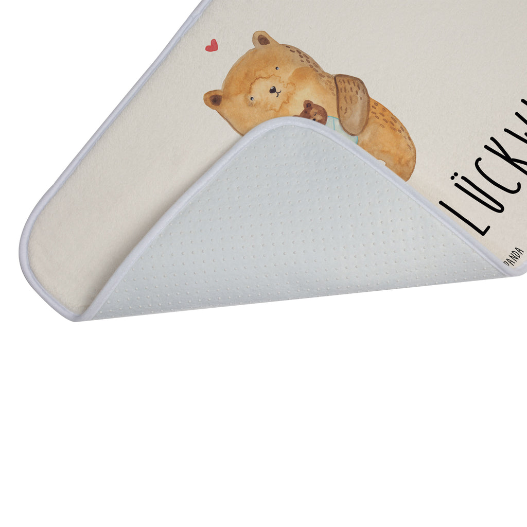 Badvorleger Bär mit Baby Badematte, Badteppich, Duschvorleger, Badezimmerteppich, Badezimmermatte, Badvorleger, Duschmatte, Duschteppich, Bär, Teddy, Teddybär, Eltern, Mutter, Baby, Taufe, Geburt, Nichte, Neffe, Enkel, Enkelin, Täufling, Geburtstag, Glückwunsch