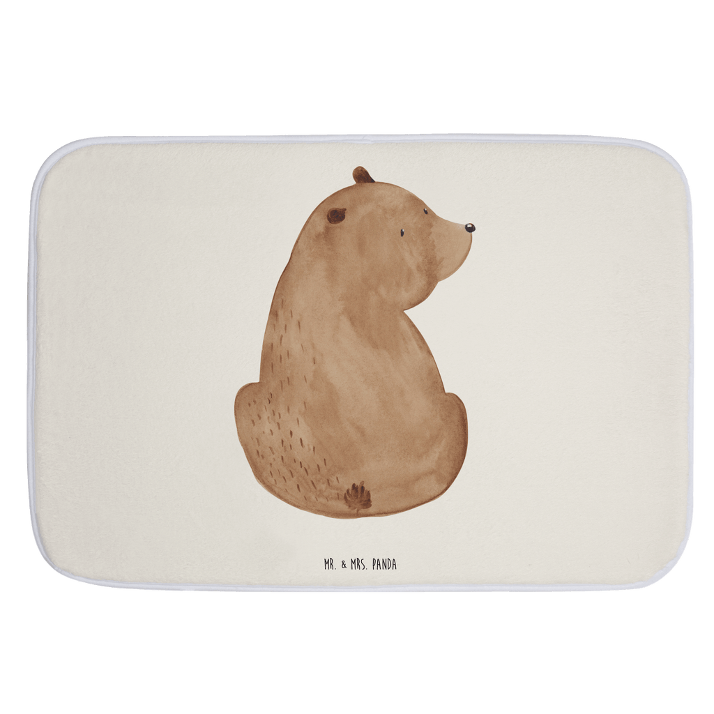 Badvorleger Bär Schulterblick Badematte, Badteppich, Duschvorleger, Badezimmerteppich, Badezimmermatte, Badvorleger, Duschmatte, Duschteppich, Bär, Teddy, Teddybär, Selbstachtung, Weltansicht, Motivation, Bären, Bärenliebe, Weisheit