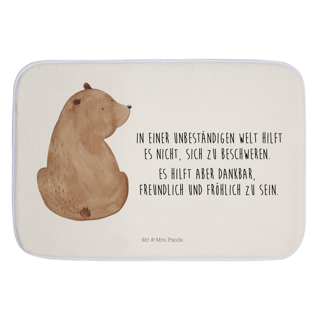 Badvorleger Bär Schulterblick Badematte, Badteppich, Duschvorleger, Badezimmerteppich, Badezimmermatte, Badvorleger, Duschmatte, Duschteppich, Bär, Teddy, Teddybär, Selbstachtung, Weltansicht, Motivation, Bären, Bärenliebe, Weisheit
