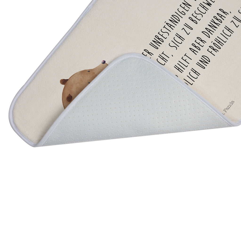 Badvorleger Bär Schulterblick Badematte, Badteppich, Duschvorleger, Badezimmerteppich, Badezimmermatte, Badvorleger, Duschmatte, Duschteppich, Bär, Teddy, Teddybär, Selbstachtung, Weltansicht, Motivation, Bären, Bärenliebe, Weisheit