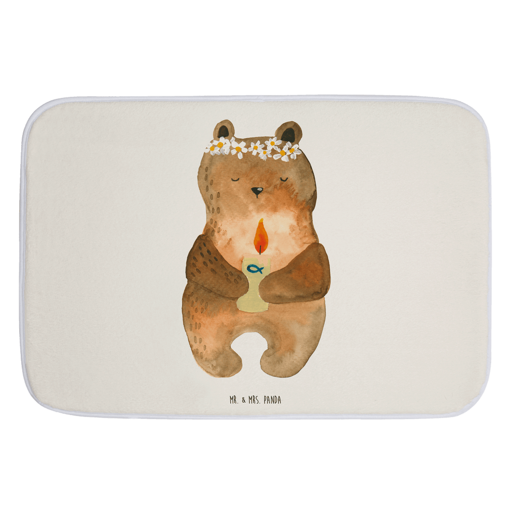 Badvorleger Kommunion-Bär Badematte, Badteppich, Duschvorleger, Badezimmerteppich, Badezimmermatte, Badvorleger, Duschmatte, Duschteppich, Bär, Teddy, Teddybär, Kommunion, Gottes Segen, Taufkerze, katholisch