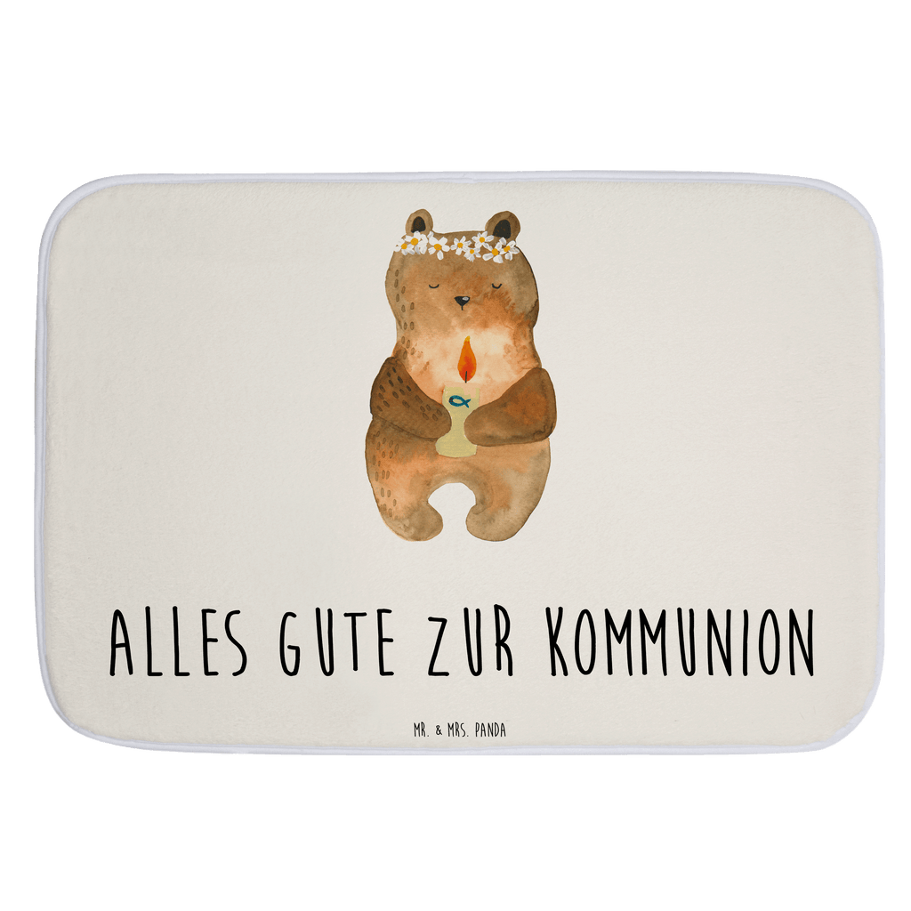 Badvorleger Kommunion-Bär Badematte, Badteppich, Duschvorleger, Badezimmerteppich, Badezimmermatte, Badvorleger, Duschmatte, Duschteppich, Bär, Teddy, Teddybär, Kommunion, Gottes Segen, Taufkerze, katholisch