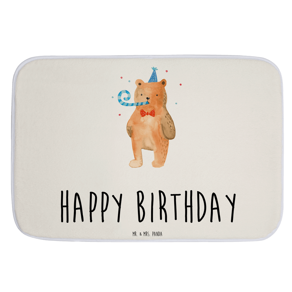 Badvorleger Birthday Bär Badematte, Badteppich, Duschvorleger, Badezimmerteppich, Badezimmermatte, Badvorleger, Duschmatte, Duschteppich, Bär, Teddy, Teddybär, Happy Birthday, Alles Gute, Glückwunsch, Geburtstag