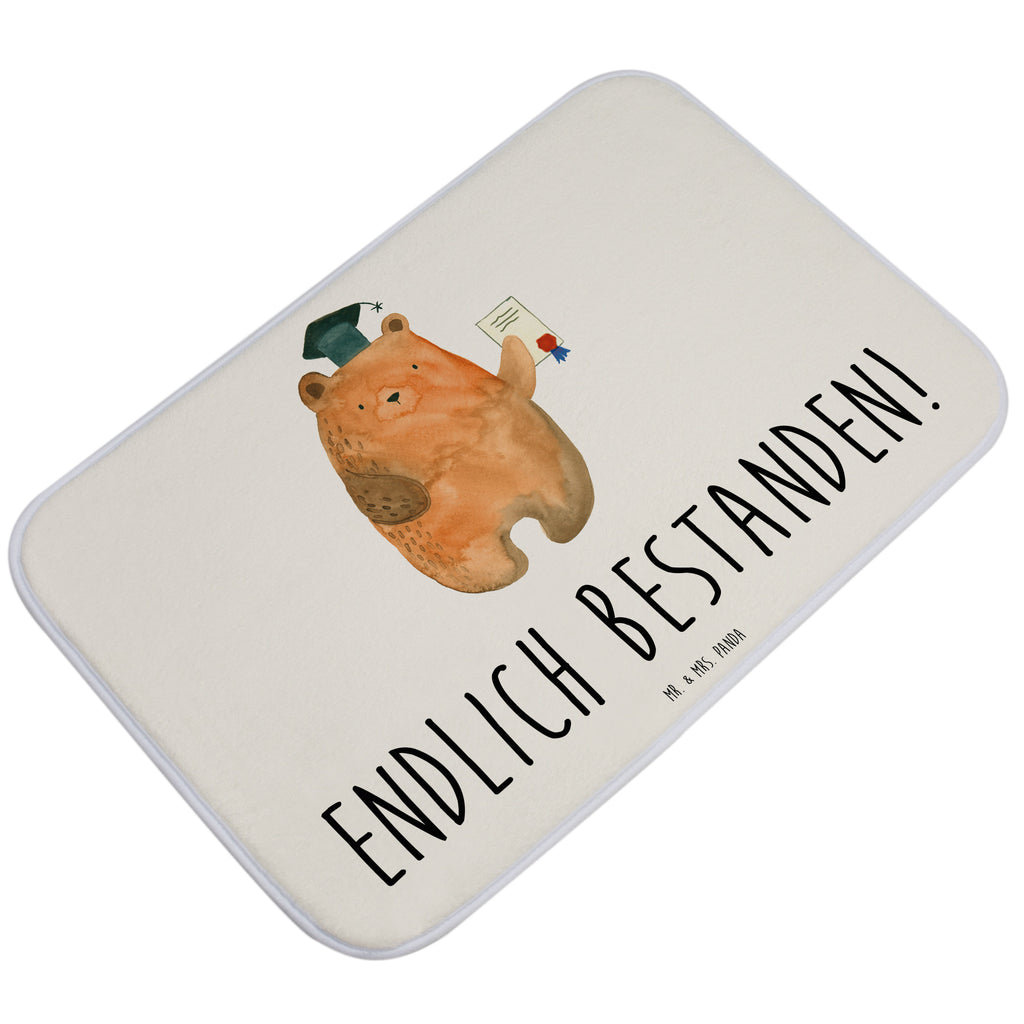 Badvorleger Prüfungsbär Badematte, Badteppich, Duschvorleger, Badezimmerteppich, Badezimmermatte, Badvorleger, Duschmatte, Duschteppich, Bär, Teddy, Teddybär, Abitur, Prüfungen, Prüfung bestanden, Abschluss, Zeugnis, Abschlusszeugnis