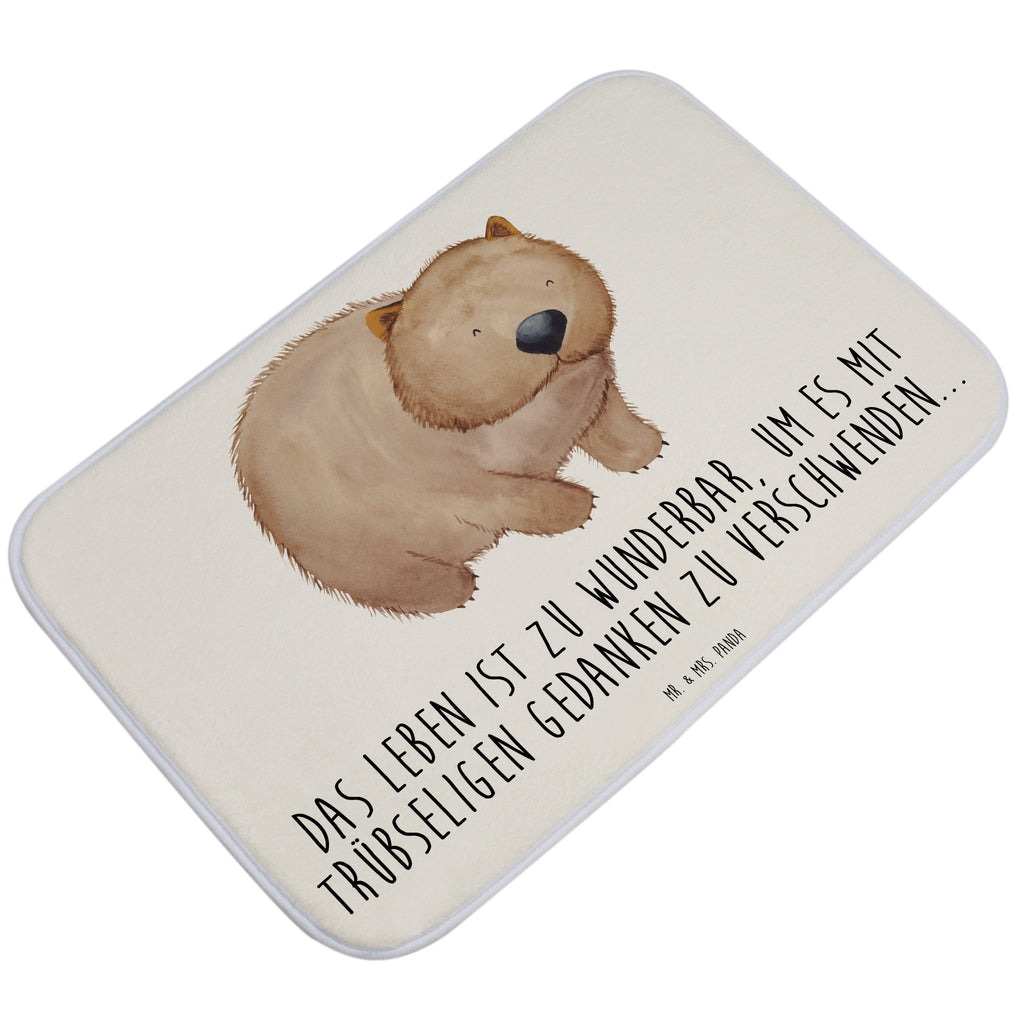 Badvorleger Wombat Badematte, Badteppich, Duschvorleger, Badezimmerteppich, Badezimmermatte, Badvorleger, Duschmatte, Duschteppich, Tiermotive, Gute Laune, lustige Sprüche, Tiere, Wombat, Das Leben ist schön, Motivation, Spruch, Australien