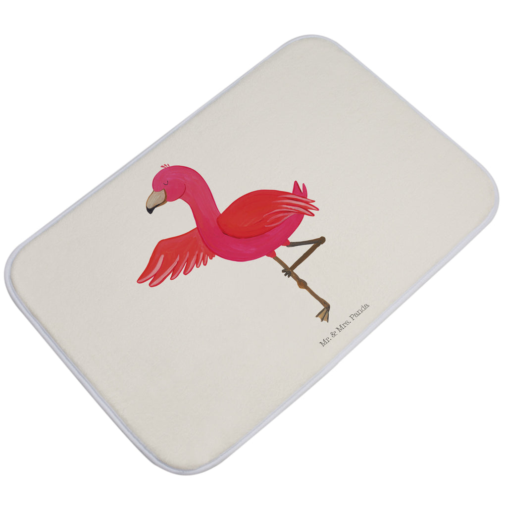 Badvorleger Flamingo Yoga Badematte, Badteppich, Duschvorleger, Badezimmerteppich, Badezimmermatte, Badvorleger, Duschmatte, Duschteppich, Flamingo, Vogel, Yoga, Namaste, Achtsamkeit, Yoga-Übung, Entspannung, Ärger, Aufregen, Tiefenentspannung