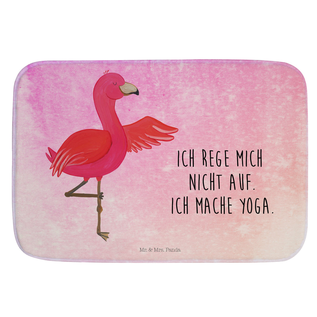 Badvorleger Flamingo Yoga Badematte, Badteppich, Duschvorleger, Badezimmerteppich, Badezimmermatte, Badvorleger, Duschmatte, Duschteppich, Flamingo, Vogel, Yoga, Namaste, Achtsamkeit, Yoga-Übung, Entspannung, Ärger, Aufregen, Tiefenentspannung