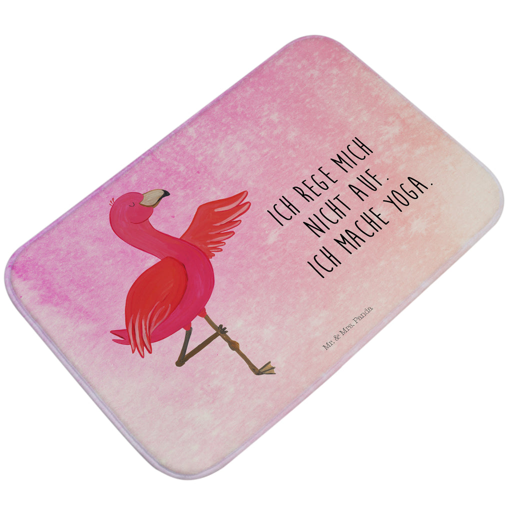 Badvorleger Flamingo Yoga Badematte, Badteppich, Duschvorleger, Badezimmerteppich, Badezimmermatte, Badvorleger, Duschmatte, Duschteppich, Flamingo, Vogel, Yoga, Namaste, Achtsamkeit, Yoga-Übung, Entspannung, Ärger, Aufregen, Tiefenentspannung