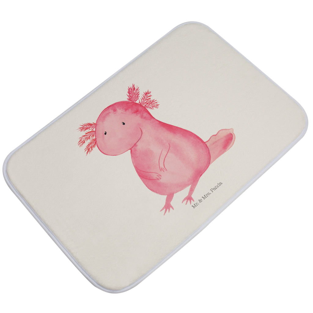 Badvorleger Axolotl Badematte, Badteppich, Duschvorleger, Badezimmerteppich, Badezimmermatte, Badvorleger, Duschmatte, Duschteppich, Axolotl, Molch, Axolot, vergnügt, fröhlich, zufrieden, Lebensstil, Weisheit, Lebensweisheit, Liebe, Freundin