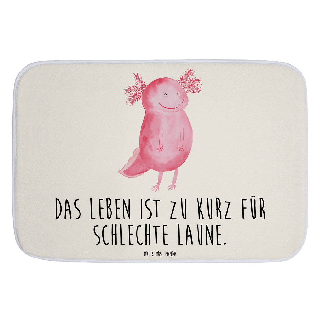 Badvorleger Axolotl glücklich Badematte, Badteppich, Duschvorleger, Badezimmerteppich, Badezimmermatte, Badvorleger, Duschmatte, Duschteppich, Axolotl, Molch, Axolot, Schwanzlurch, Lurch, Lurche, Motivation, gute Laune