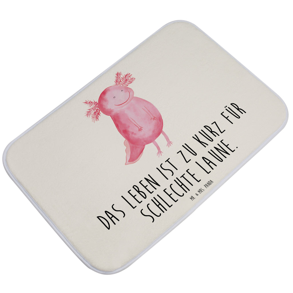 Badvorleger Axolotl glücklich Badematte, Badteppich, Duschvorleger, Badezimmerteppich, Badezimmermatte, Badvorleger, Duschmatte, Duschteppich, Axolotl, Molch, Axolot, Schwanzlurch, Lurch, Lurche, Motivation, gute Laune