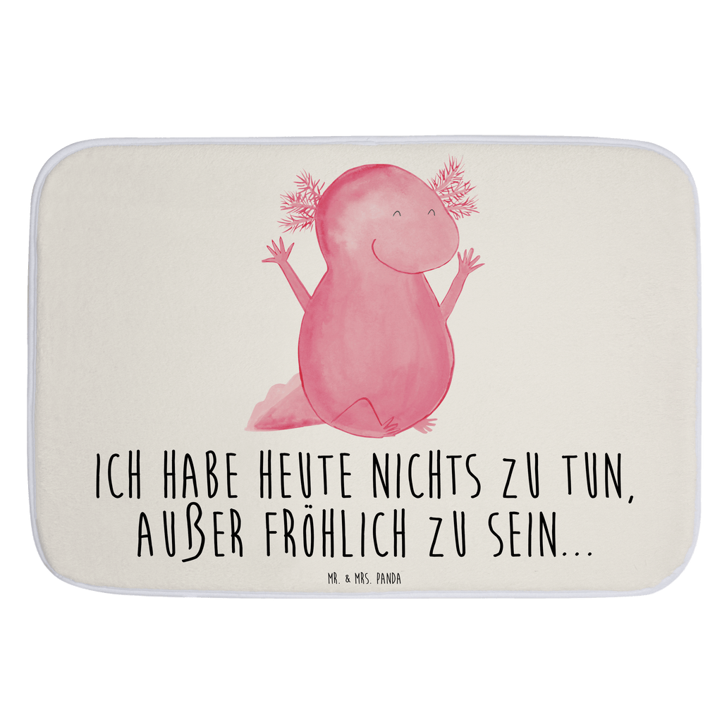Badvorleger Axolotl Hurra Badematte, Badteppich, Duschvorleger, Badezimmerteppich, Badezimmermatte, Badvorleger, Duschmatte, Duschteppich, Axolotl, Molch, Axolot, Schwanzlurch, Lurch, Lurche, fröhlich, Spaß, Freude, Motivation, Zufriedenheit