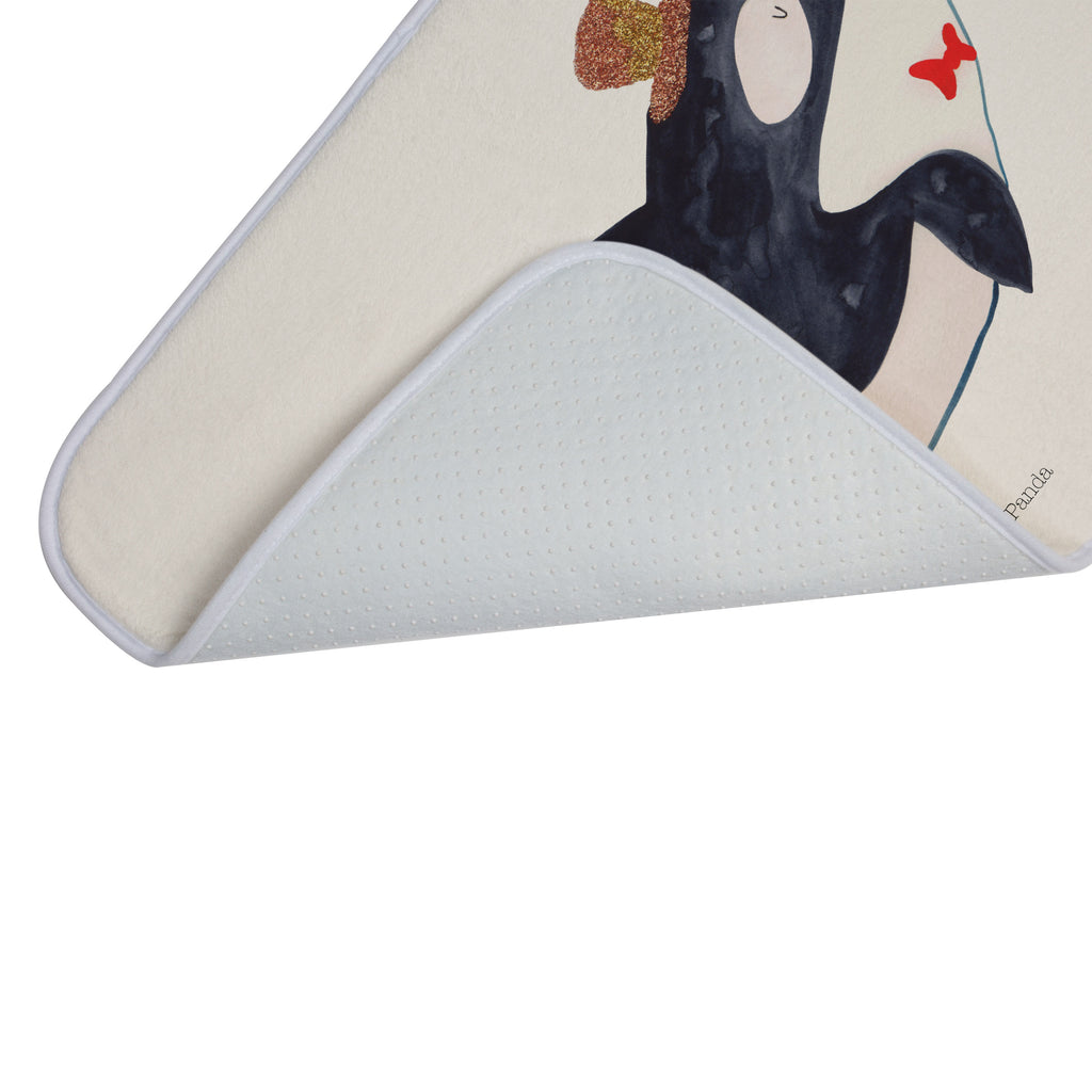 Badvorleger Orca Zylinder Badematte, Badteppich, Duschvorleger, Badezimmerteppich, Badezimmermatte, Badvorleger, Duschmatte, Duschteppich, Meerestiere, Meer, Urlaub, Narwal, Glitter, Konfetti, Glitzer, Geburtstag, Feier, Fete, Fest, Glückwunsch, Orca