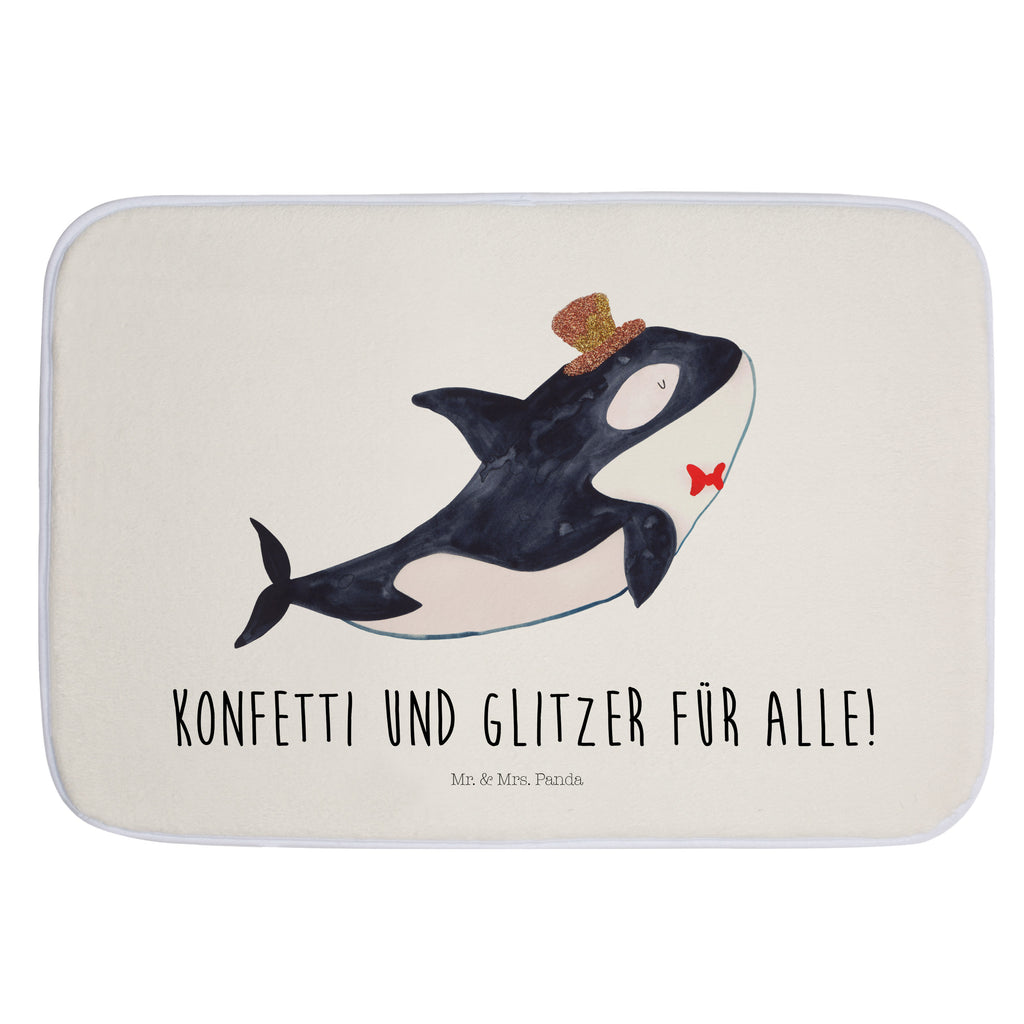 Badvorleger Orca Zylinder Badematte, Badteppich, Duschvorleger, Badezimmerteppich, Badezimmermatte, Badvorleger, Duschmatte, Duschteppich, Meerestiere, Meer, Urlaub, Narwal, Glitter, Konfetti, Glitzer, Geburtstag, Feier, Fete, Fest, Glückwunsch, Orca