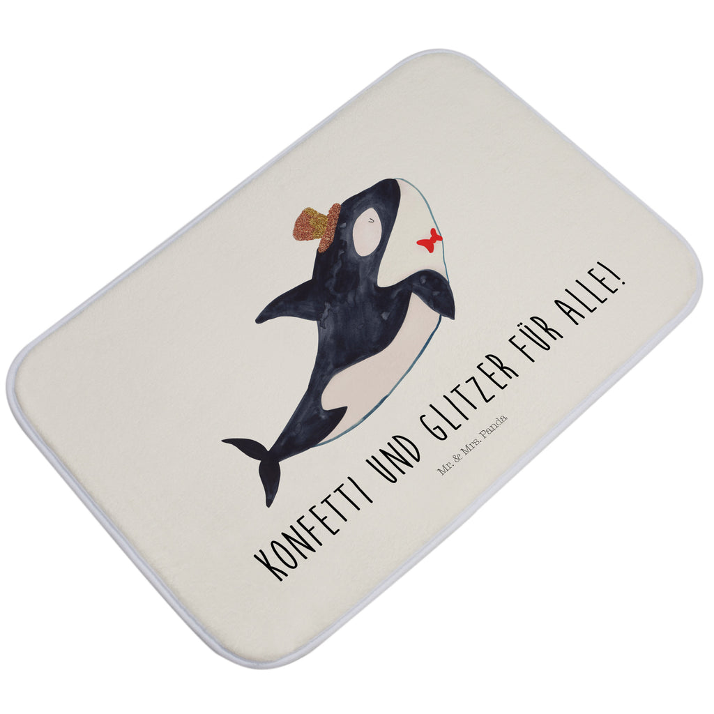 Badvorleger Orca Zylinder Badematte, Badteppich, Duschvorleger, Badezimmerteppich, Badezimmermatte, Badvorleger, Duschmatte, Duschteppich, Meerestiere, Meer, Urlaub, Narwal, Glitter, Konfetti, Glitzer, Geburtstag, Feier, Fete, Fest, Glückwunsch, Orca
