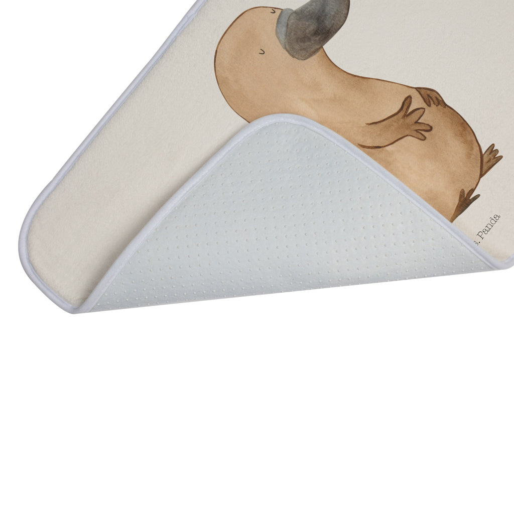 Badvorleger Schnabeltier mutig Badematte, Badteppich, Duschvorleger, Badezimmerteppich, Badezimmermatte, Badvorleger, Duschmatte, Duschteppich, Meerestiere, Meer, Urlaub, Schnabeltier, Mut, mutig, Lebensweisheit, Schnabeltiere, Motivation, Training, Büro, Arbeit, Neuanfang, Neustart, Weltreise, Raodtrip