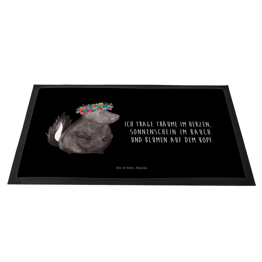 Fußmatte Stinktier Blumenmaedchen Stinktier, Skunk, Wildtier, Raubtier, Stinker, Stinki, Yoga, Namaste, Lebe, Liebe, Lache Türvorleger, Schmutzmatte, Fußabtreter, Matte, Schmutzfänger, Fußabstreifer, Schmutzfangmatte, Türmatte, Motivfußmatte,  Haustürmatte, Vorleger  Stinktier, Skunk