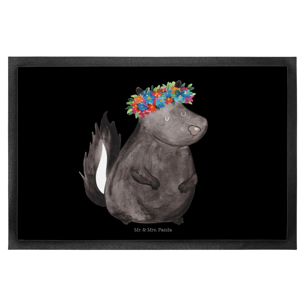 Fußmatte Stinktier Blumenmaedchen Stinktier, Skunk, Wildtier, Raubtier, Stinker, Stinki, Yoga, Namaste, Lebe, Liebe, Lache Türvorleger, Schmutzmatte, Fußabtreter, Matte, Schmutzfänger, Fußabstreifer, Schmutzfangmatte, Türmatte, Motivfußmatte,  Haustürmatte, Vorleger  Stinktier, Skunk