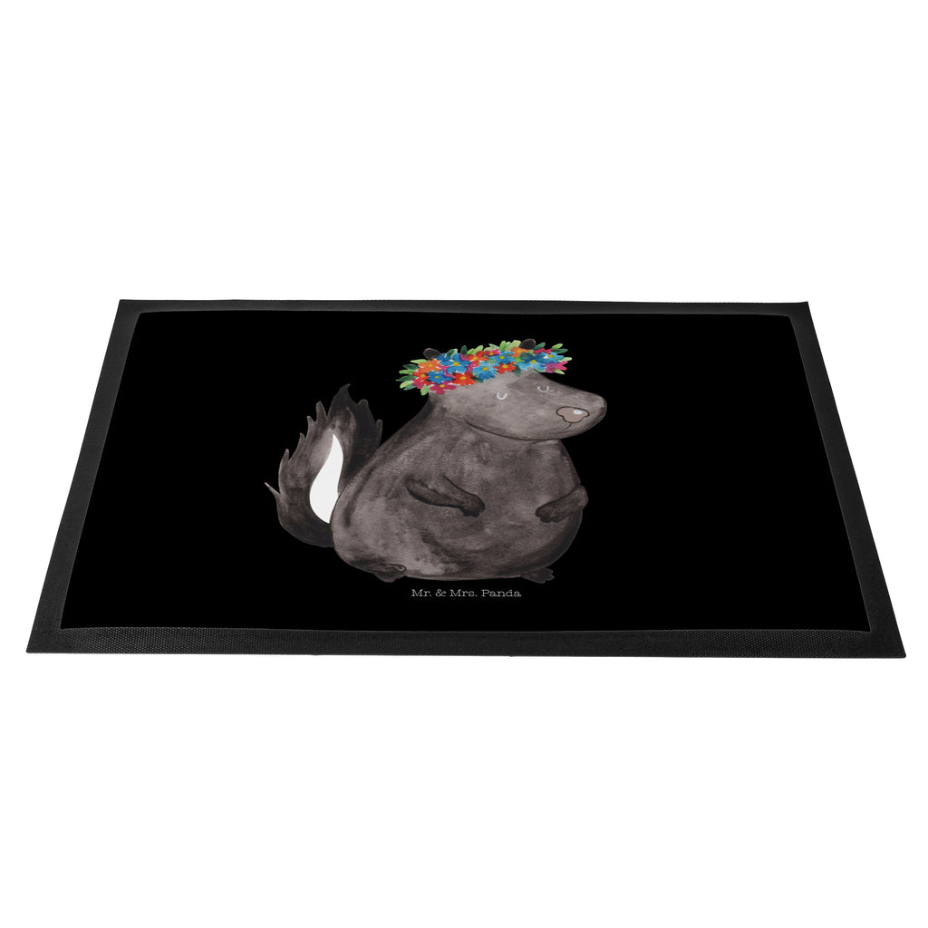 Fußmatte Stinktier Blumenmaedchen Stinktier, Skunk, Wildtier, Raubtier, Stinker, Stinki, Yoga, Namaste, Lebe, Liebe, Lache Türvorleger, Schmutzmatte, Fußabtreter, Matte, Schmutzfänger, Fußabstreifer, Schmutzfangmatte, Türmatte, Motivfußmatte,  Haustürmatte, Vorleger  Stinktier, Skunk