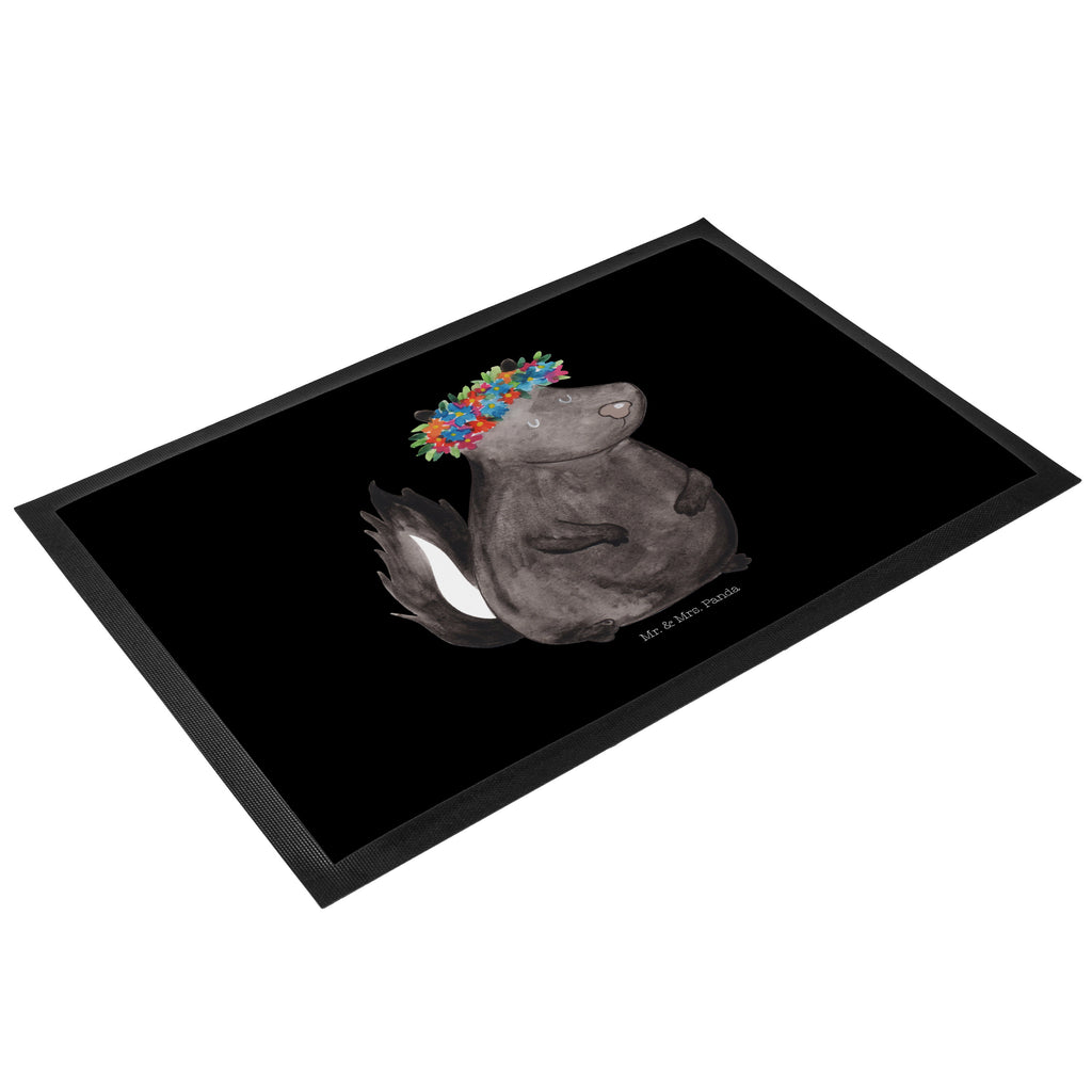 Fußmatte Stinktier Blumenmaedchen Stinktier, Skunk, Wildtier, Raubtier, Stinker, Stinki, Yoga, Namaste, Lebe, Liebe, Lache Türvorleger, Schmutzmatte, Fußabtreter, Matte, Schmutzfänger, Fußabstreifer, Schmutzfangmatte, Türmatte, Motivfußmatte,  Haustürmatte, Vorleger  Stinktier, Skunk