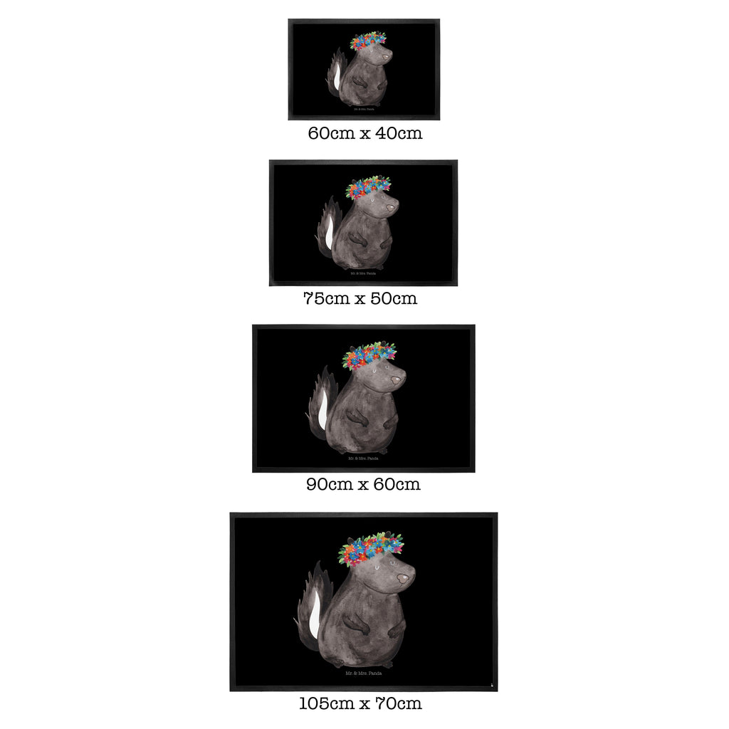 Fußmatte Stinktier Blumenmaedchen Stinktier, Skunk, Wildtier, Raubtier, Stinker, Stinki, Yoga, Namaste, Lebe, Liebe, Lache Türvorleger, Schmutzmatte, Fußabtreter, Matte, Schmutzfänger, Fußabstreifer, Schmutzfangmatte, Türmatte, Motivfußmatte,  Haustürmatte, Vorleger  Stinktier, Skunk