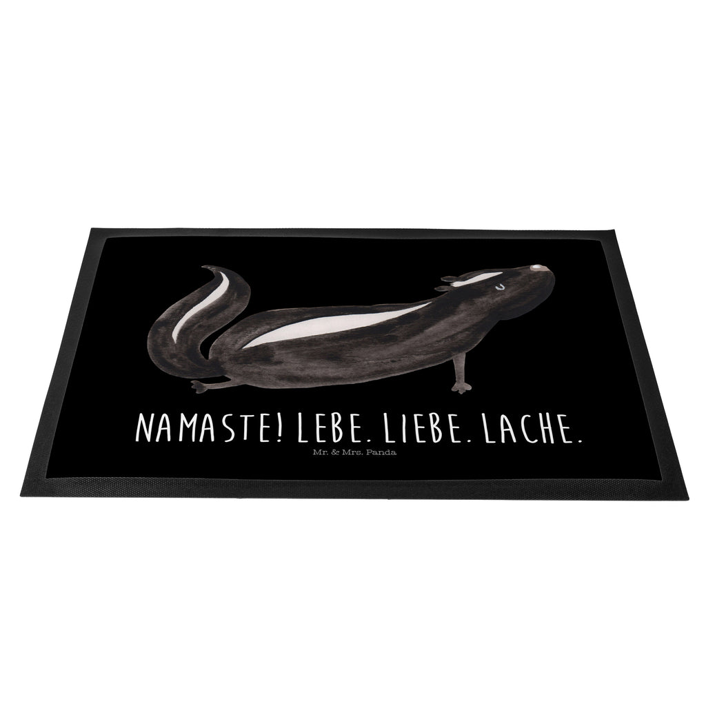 Fußmatte Stinktier Yoga Stinktier, Skunk, Wildtier, Raubtier, Stinker, Stinki, Yoga, Namaste, Lebe, Liebe, Lache Türvorleger, Schmutzmatte, Fußabtreter, Matte, Schmutzfänger, Fußabstreifer, Schmutzfangmatte, Türmatte, Motivfußmatte,  Haustürmatte, Vorleger  Stinktier, Skunk
