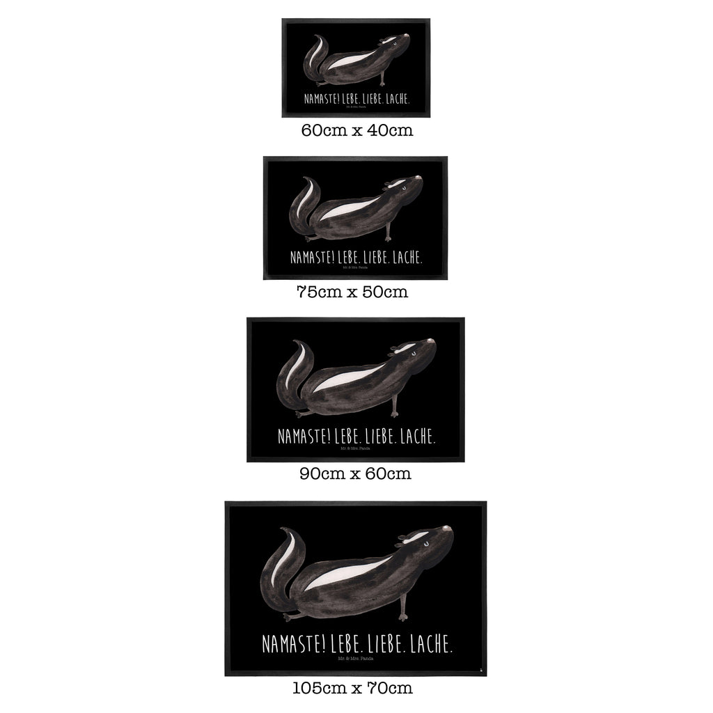 Fußmatte Stinktier Yoga Stinktier, Skunk, Wildtier, Raubtier, Stinker, Stinki, Yoga, Namaste, Lebe, Liebe, Lache Türvorleger, Schmutzmatte, Fußabtreter, Matte, Schmutzfänger, Fußabstreifer, Schmutzfangmatte, Türmatte, Motivfußmatte,  Haustürmatte, Vorleger  Stinktier, Skunk