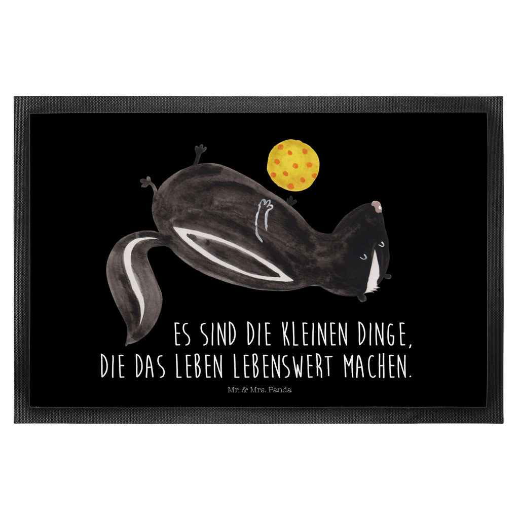 Fußmatte Stinktier Ball Stinktier, Skunk, Wildtier, Raubtier, Stinker, Stinki, verspielt, Weisheit,  Türvorleger, Schmutzmatte, Fußabtreter, Matte, Schmutzfänger, Fußabstreifer, Schmutzfangmatte, Türmatte, Motivfußmatte,  Haustürmatte, Vorleger  Stinktier, Skunk