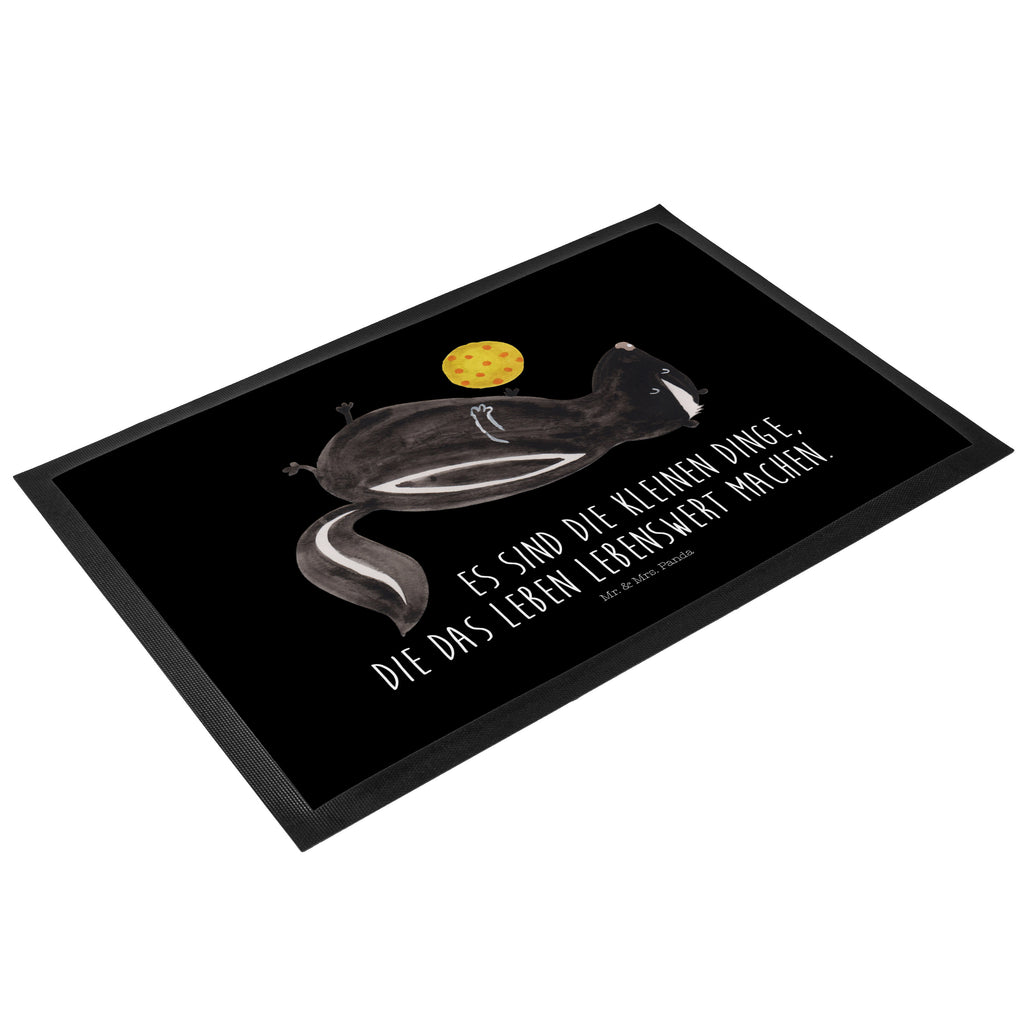 Fußmatte Stinktier Ball Stinktier, Skunk, Wildtier, Raubtier, Stinker, Stinki, verspielt, Weisheit,  Türvorleger, Schmutzmatte, Fußabtreter, Matte, Schmutzfänger, Fußabstreifer, Schmutzfangmatte, Türmatte, Motivfußmatte,  Haustürmatte, Vorleger  Stinktier, Skunk