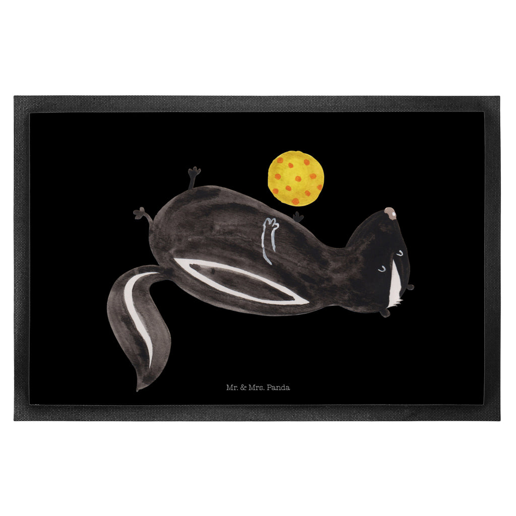 Fußmatte Stinktier Ball Stinktier, Skunk, Wildtier, Raubtier, Stinker, Stinki, verspielt, Weisheit,  Türvorleger, Schmutzmatte, Fußabtreter, Matte, Schmutzfänger, Fußabstreifer, Schmutzfangmatte, Türmatte, Motivfußmatte,  Haustürmatte, Vorleger  Stinktier, Skunk