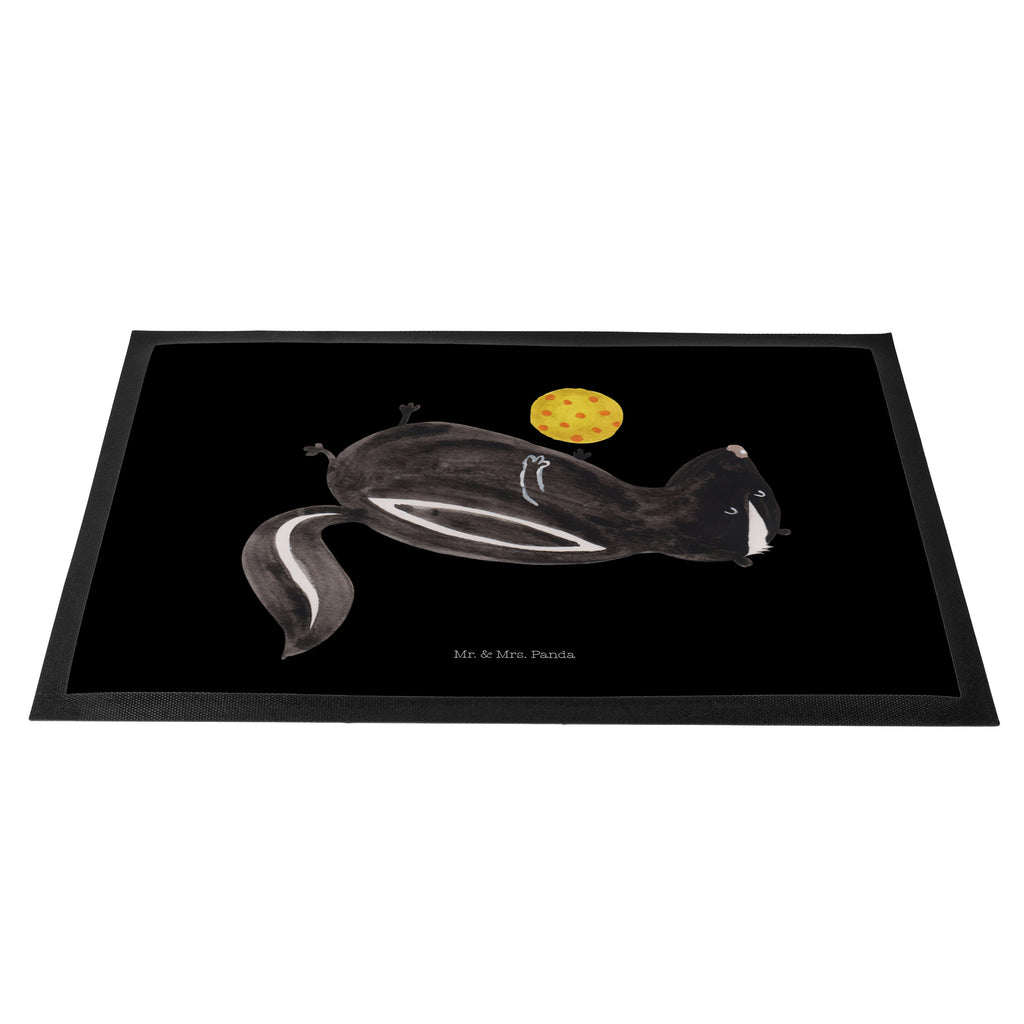 Fußmatte Stinktier Ball Stinktier, Skunk, Wildtier, Raubtier, Stinker, Stinki, verspielt, Weisheit,  Türvorleger, Schmutzmatte, Fußabtreter, Matte, Schmutzfänger, Fußabstreifer, Schmutzfangmatte, Türmatte, Motivfußmatte,  Haustürmatte, Vorleger  Stinktier, Skunk