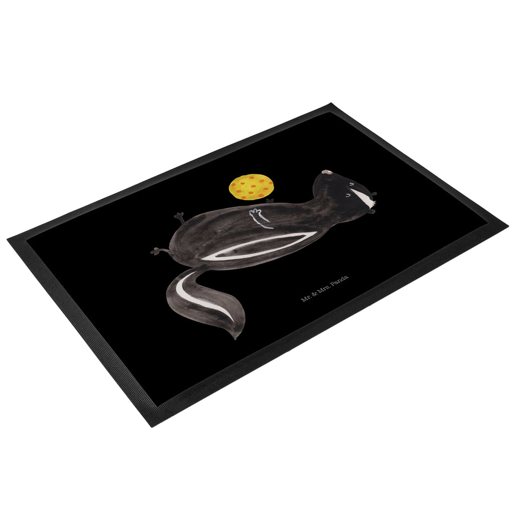 Fußmatte Stinktier Ball Stinktier, Skunk, Wildtier, Raubtier, Stinker, Stinki, verspielt, Weisheit,  Türvorleger, Schmutzmatte, Fußabtreter, Matte, Schmutzfänger, Fußabstreifer, Schmutzfangmatte, Türmatte, Motivfußmatte,  Haustürmatte, Vorleger  Stinktier, Skunk