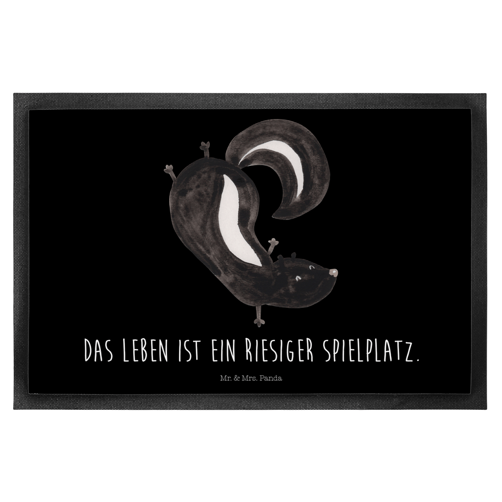 Fußmatte Stinktier Handstand Stinktier, Skunk, Wildtier, Raubtier, Stinker, Stinki, Spielplatz, verpielt, Kind,  Türvorleger, Schmutzmatte, Fußabtreter, Matte, Schmutzfänger, Fußabstreifer, Schmutzfangmatte, Türmatte, Motivfußmatte,  Haustürmatte, Vorleger  Stinktier, Skunk