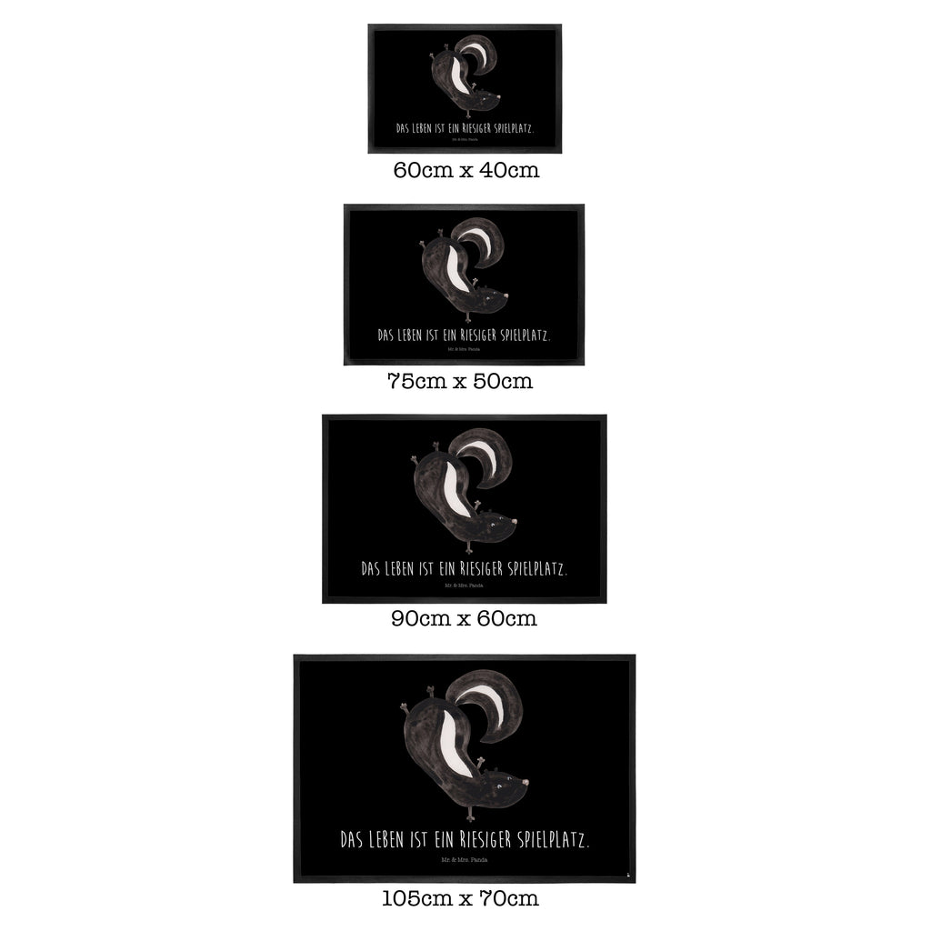 Fußmatte Stinktier Handstand Stinktier, Skunk, Wildtier, Raubtier, Stinker, Stinki, Spielplatz, verpielt, Kind,  Türvorleger, Schmutzmatte, Fußabtreter, Matte, Schmutzfänger, Fußabstreifer, Schmutzfangmatte, Türmatte, Motivfußmatte,  Haustürmatte, Vorleger  Stinktier, Skunk