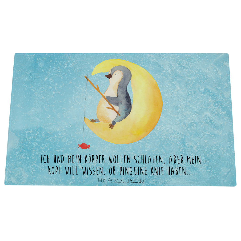 Medium Glas Schneidbrett Pinguin Mond Glasschneidebrett, Schneidebrett, Pinguin, Pinguine, Spruch, schlafen, Nachtruhe, Einschlafen, Schlafzimmer, Schlafstörungen, Gästezimmer