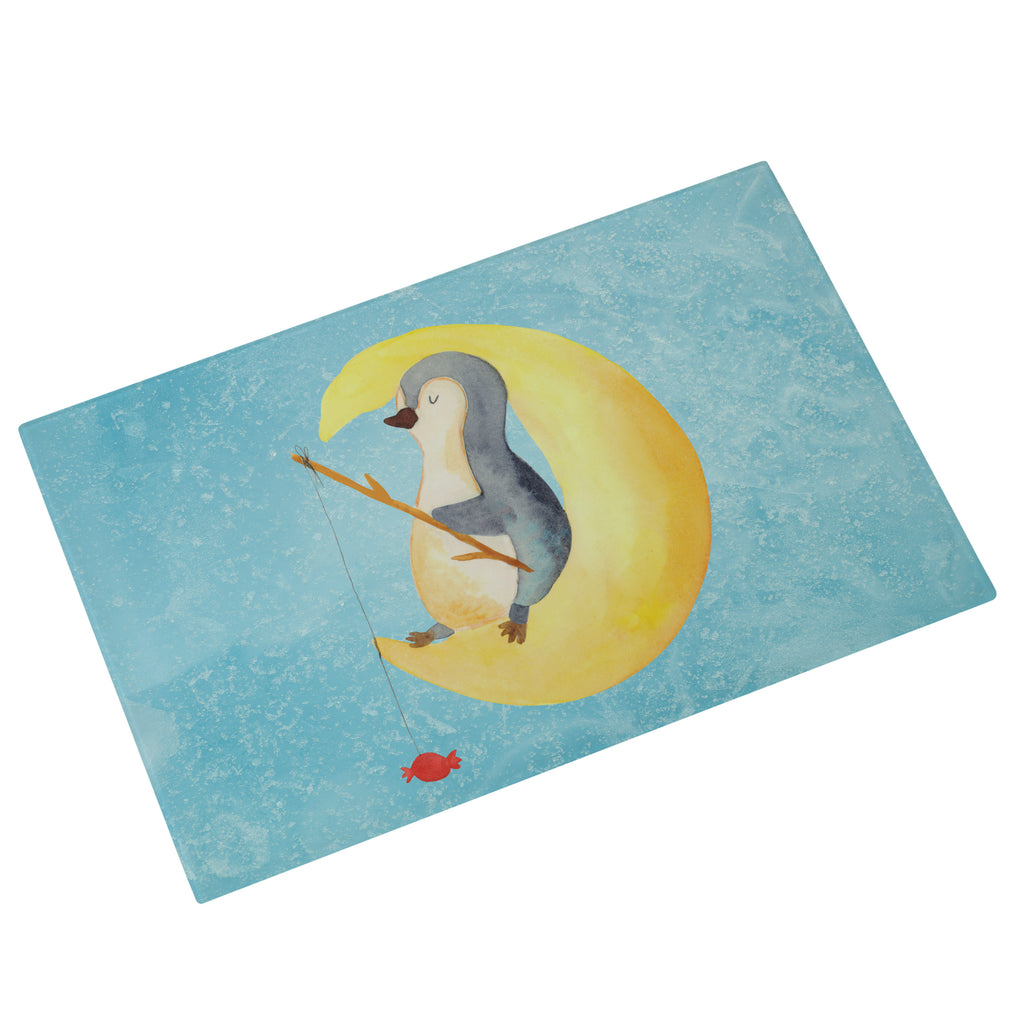 Medium Glas Schneidbrett Pinguin Mond Glasschneidebrett, Schneidebrett, Pinguin, Pinguine, Spruch, schlafen, Nachtruhe, Einschlafen, Schlafzimmer, Schlafstörungen, Gästezimmer