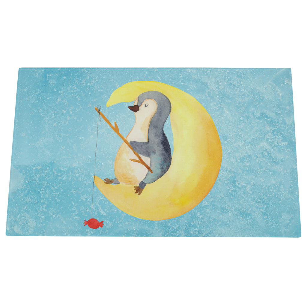 Medium Glas Schneidbrett Pinguin Mond Glasschneidebrett, Schneidebrett, Pinguin, Pinguine, Spruch, schlafen, Nachtruhe, Einschlafen, Schlafzimmer, Schlafstörungen, Gästezimmer