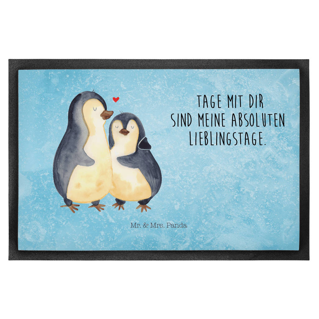 Fußmatte Pinguin umarmend Türvorleger, Schmutzmatte, Fußabtreter, Matte, Schmutzfänger, Fußabstreifer, Schmutzfangmatte, Türmatte, Motivfußmatte, Haustürmatte, Vorleger, Pinguin, Liebe, Liebespaar, Liebesbeweis, Liebesgeschenk, Verlobung, Jahrestag, Hochzeitstag, Hochzeit, Hochzeitsgeschenk