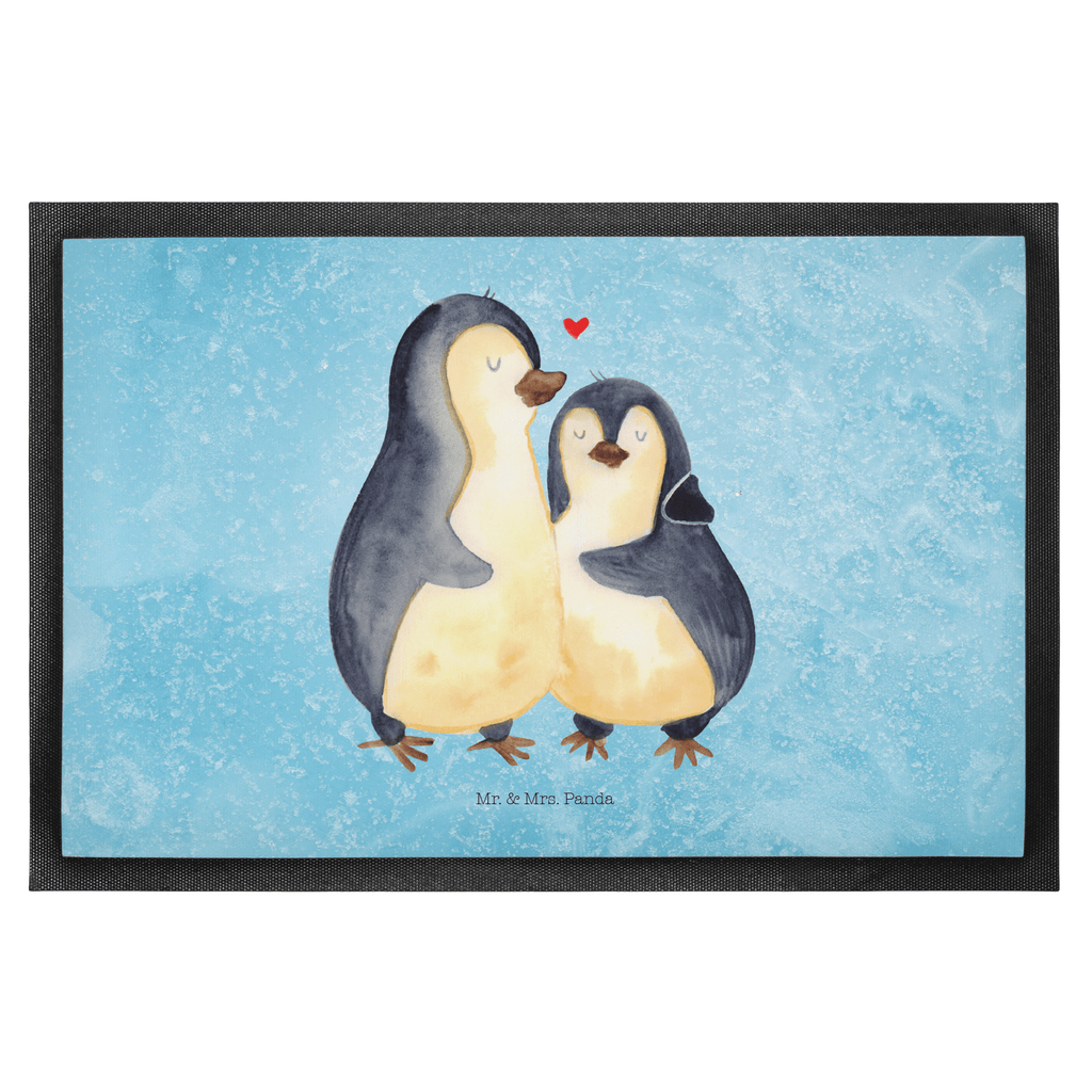 Fußmatte Pinguin umarmend Türvorleger, Schmutzmatte, Fußabtreter, Matte, Schmutzfänger, Fußabstreifer, Schmutzfangmatte, Türmatte, Motivfußmatte, Haustürmatte, Vorleger, Pinguin, Liebe, Liebespaar, Liebesbeweis, Liebesgeschenk, Verlobung, Jahrestag, Hochzeitstag, Hochzeit, Hochzeitsgeschenk