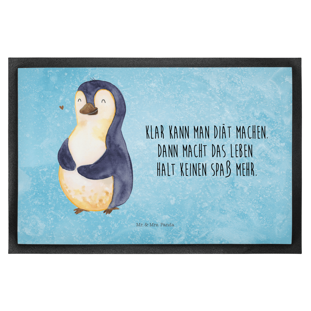 Fußmatte Pinguin Diät Türvorleger, Schmutzmatte, Fußabtreter, Matte, Schmutzfänger, Fußabstreifer, Schmutzfangmatte, Türmatte, Motivfußmatte, Haustürmatte, Vorleger, Pinguin, Pinguine, Diät, Abnehmen, Abspecken, Gewicht, Motivation, Selbstliebe, Körperliebe, Selbstrespekt